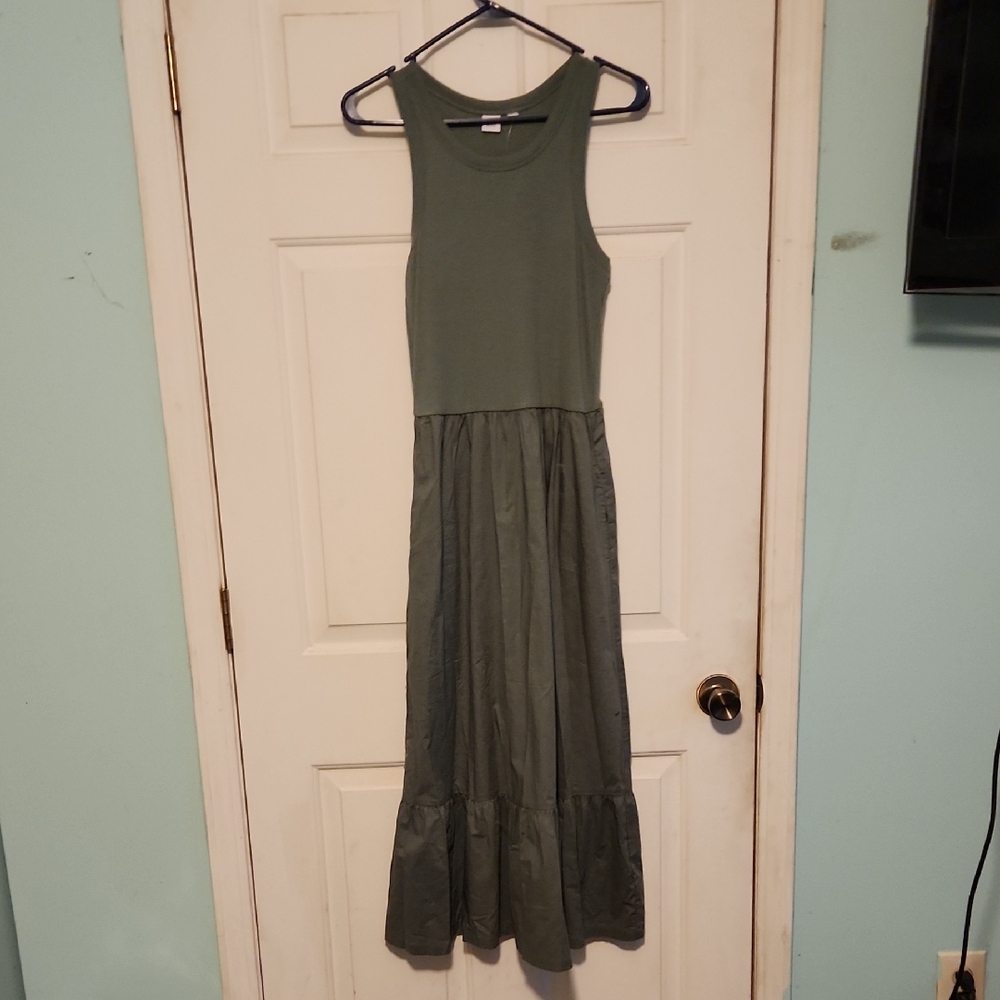 GAP Olive Sleeveless Maxi Dress
